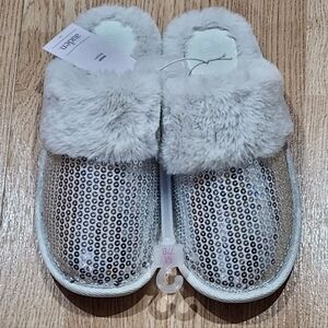 auden Silver Sequin Women's Slippers